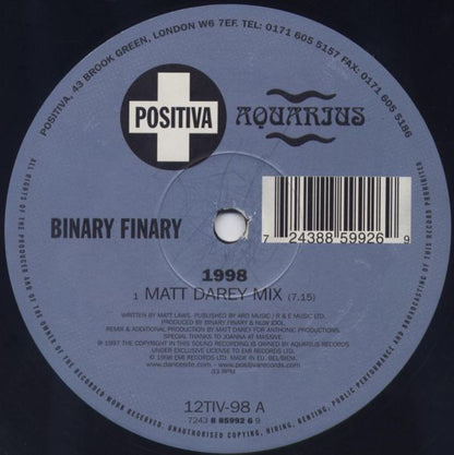 Binary Finary : 1998 (12")