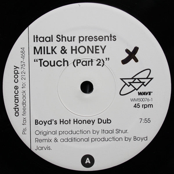 Itaal Shur Presents Milk & Honey : Touch (Part 2) (12", Promo)