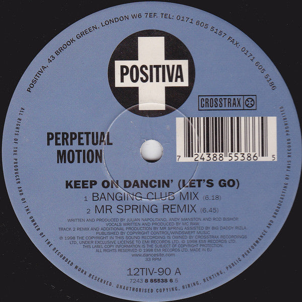 Perpetual Motion : Keep On Dancin' (Let's Go) (12")