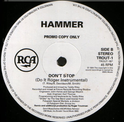 MC Hammer : Don't Stop (12", Promo)