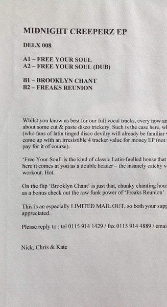 Midnight Creeperz : The Midnight Creeperz EP (12", EP, Promo)