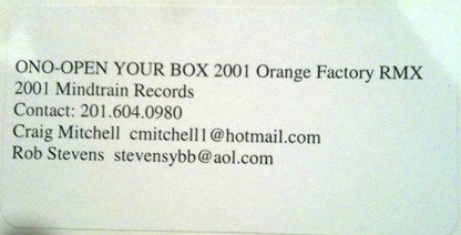 Yoko Ono : Open Your Box - The Orange Factory Remix (12", W/Lbl)