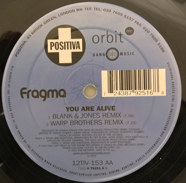Fragma : You Are Alive (12")