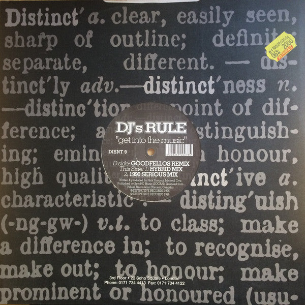 DJ's Rule : Get Into The Music (12")