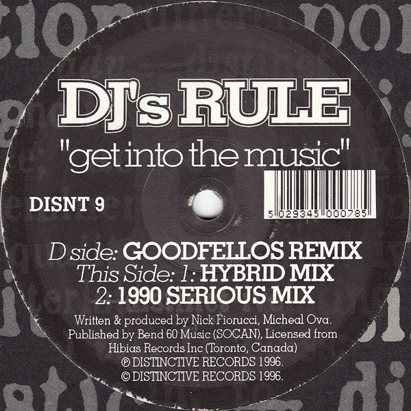 DJ's Rule : Get Into The Music (12")