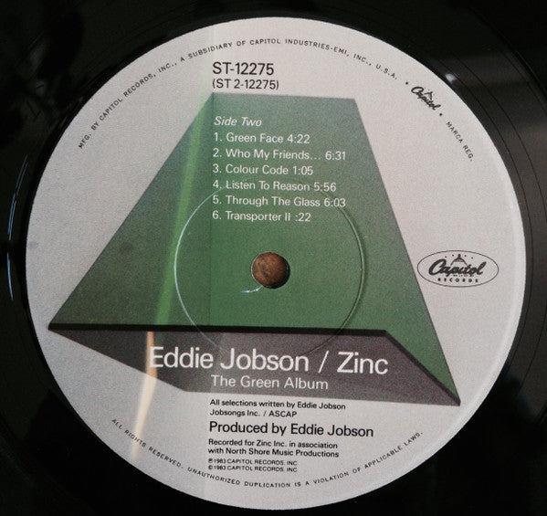 Eddie Jobson / Zinc (3) : The Green Album (LP, Album, Jac)