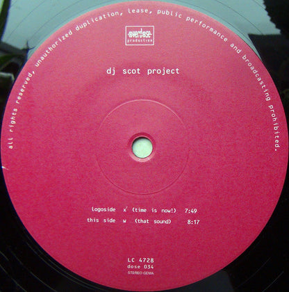 DJ Scot Project : X² (Time Is Now!) / W (That Sound) (12")