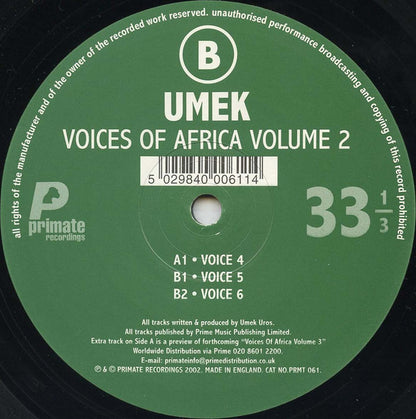 Umek : Voices Of Africa Volume 2 (12")