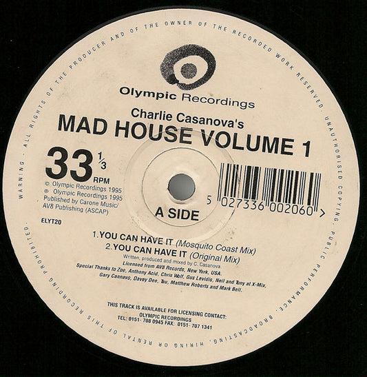Charlie Casanova* : Mad House (Volume 1) (12")