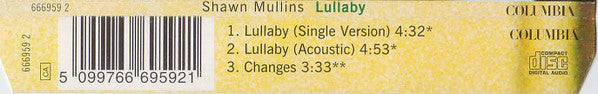 Shawn Mullins : Lullaby (CD, Single)