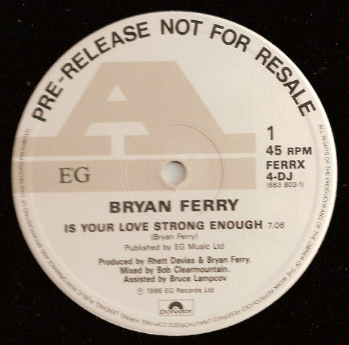 Bryan Ferry : Is Your Love Strong Enough? (12", Single, Promo)
