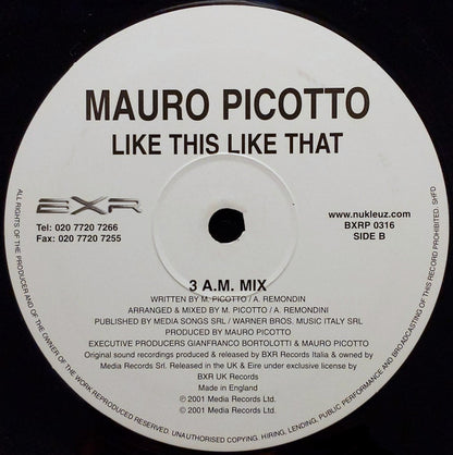 Mauro Picotto : Like This Like That (12")