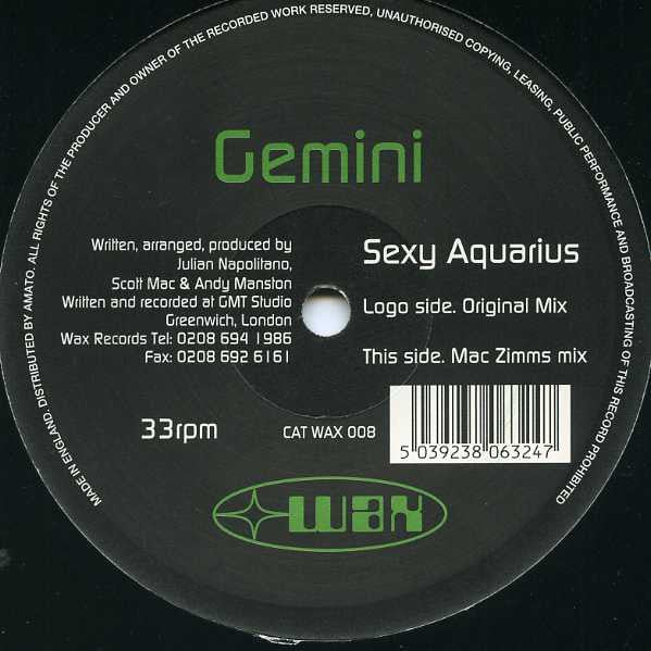 Gemini (15) : Sexy Aquarius (12")