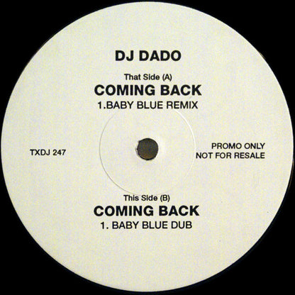 DJ Dado : Coming Back (12", Promo)