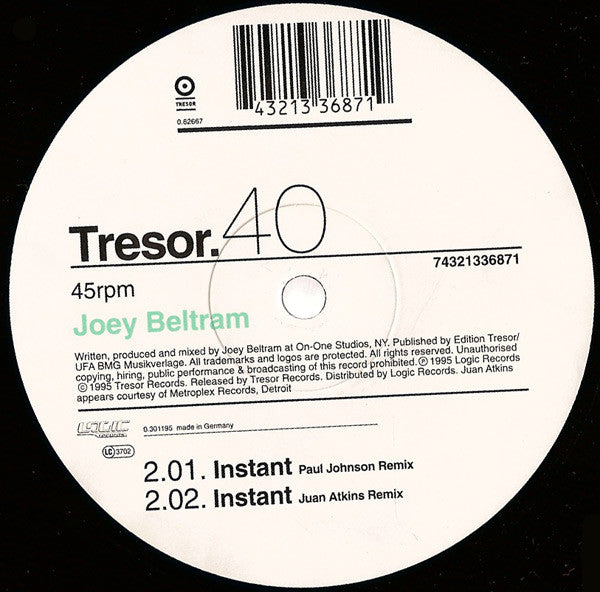 Joey Beltram : Instant (12")