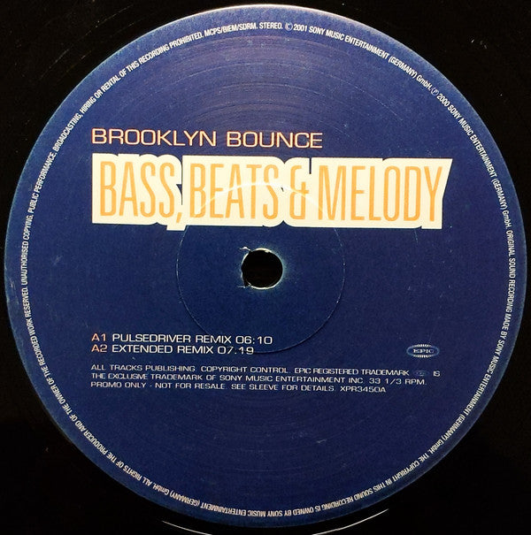 Brooklyn Bounce : Bass, Beats & Melody (12", Promo)