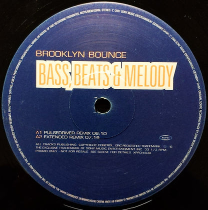 Brooklyn Bounce : Bass, Beats & Melody (12", Promo)