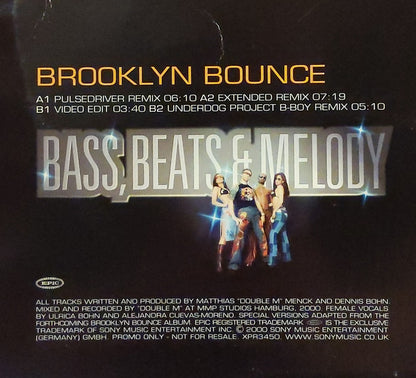 Brooklyn Bounce : Bass, Beats & Melody (12", Promo)
