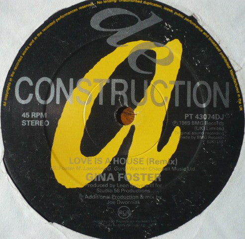 Gina Foster : Love Is A House (Remix) (12")