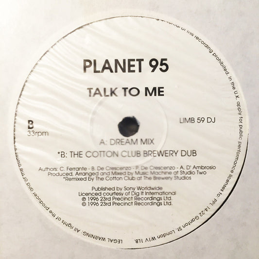 Planet '95 : Talk To Me (2x12")
