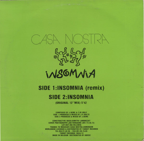Casa Nostra (2) : Insomnia (Remix) (12")