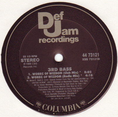 3rd Bass : The Gas Face (12")