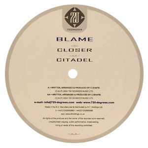 Blame : Closer / Citadel (12")