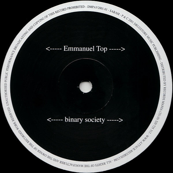 Emmanuel Top : Detune My Fortune / Binary Society (12")