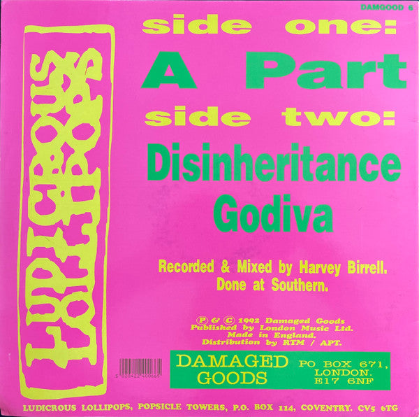 Ludicrous Lollipops : A Part (12")