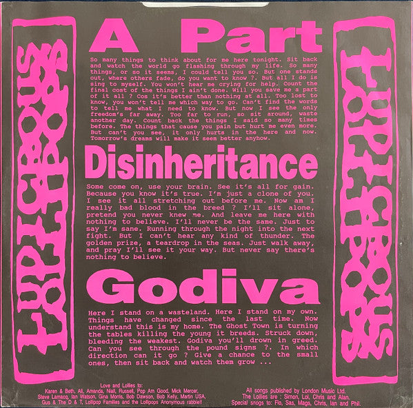 Ludicrous Lollipops : A Part (12")