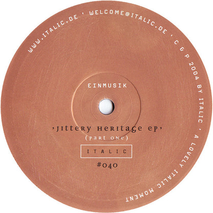 Einmusik : Jittery Heritage EP (Part One) (12", EP)