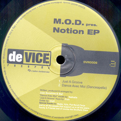 M.O.D. : Notion E.P. (12", EP)