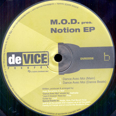 M.O.D. : Notion E.P. (12", EP)