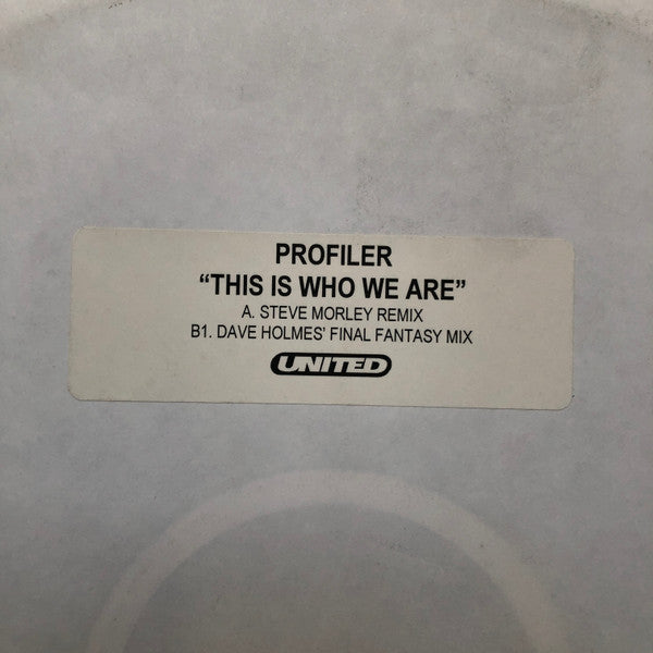Profiler : This Is Who We Are (12", Advance, Promo)