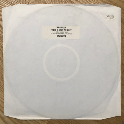 Profiler : This Is Who We Are (12", Advance, Promo)