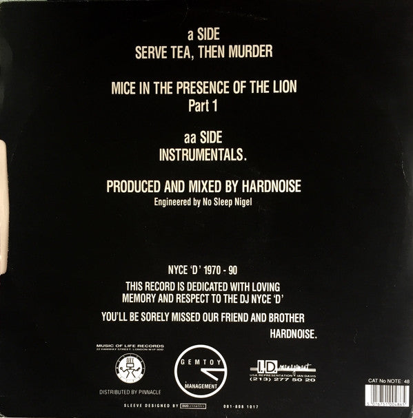 Hardnoise : Serve Tea, Then Murder (12")