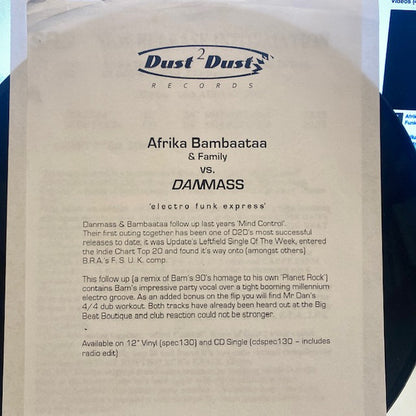 Afrika Bambaataa & Family Vs Danmass : Electro Funk Express (12", W/Lbl)