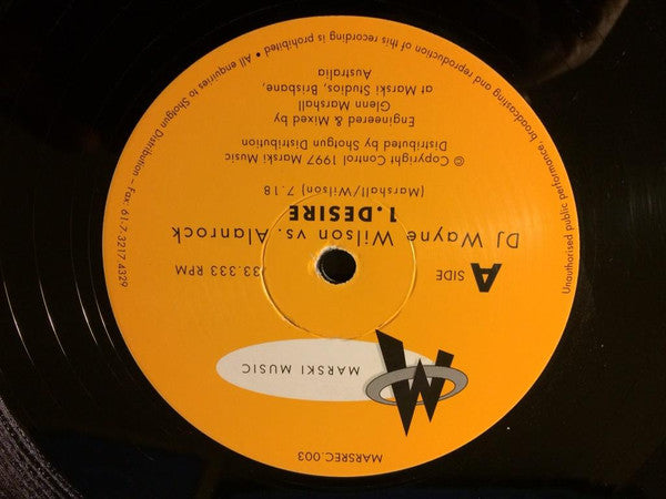 DJ Wayne Wilson Vs Alanrock : Desire (12")