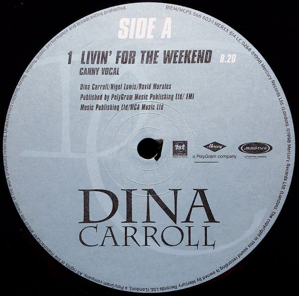 Dina Carroll : Livin' For  The Weekend (12")
