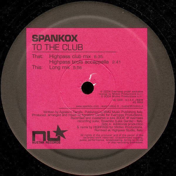 Spankox : To The Club (12")