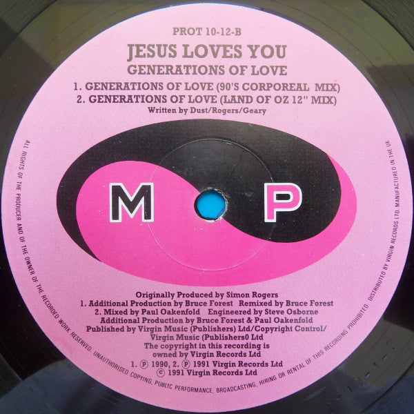 Jesus Loves You : Generations Of Love (12", Single, Pin)