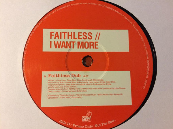 Faithless : I Want More (2x12", Single, Promo)