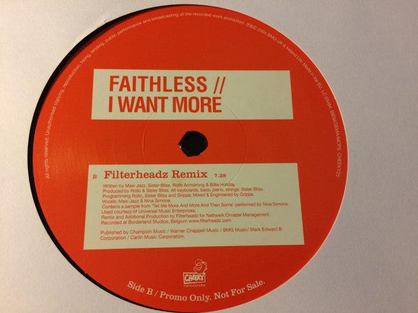 Faithless : I Want More (2x12", Single, Promo)