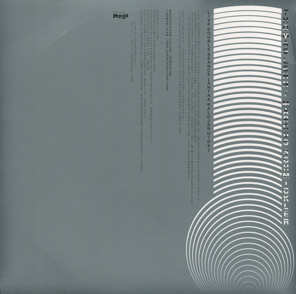 Thomas Lehn / Marcus Schmickler : Live Double Séance [Antaa Kalojen Uida] (LP + DVD, Multichannel)