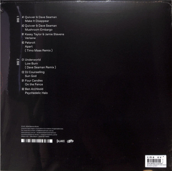 Dave Seaman & Quivver : Balance Pres. Dave Seaman & Quivver (2x12", Ltd)