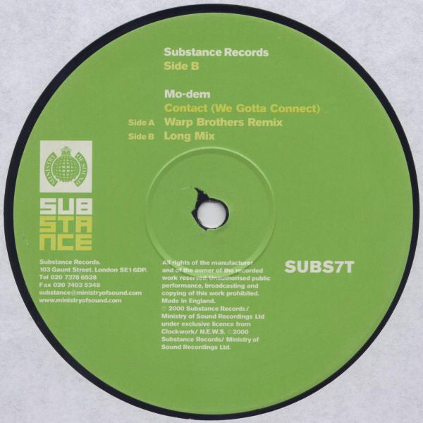 Mo-Dem : Contact (We Gotta Connect) (12", Promo)