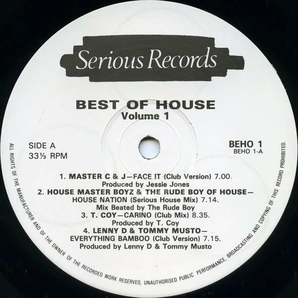 Various : Best Of House Volume 1 (LP, Comp)
