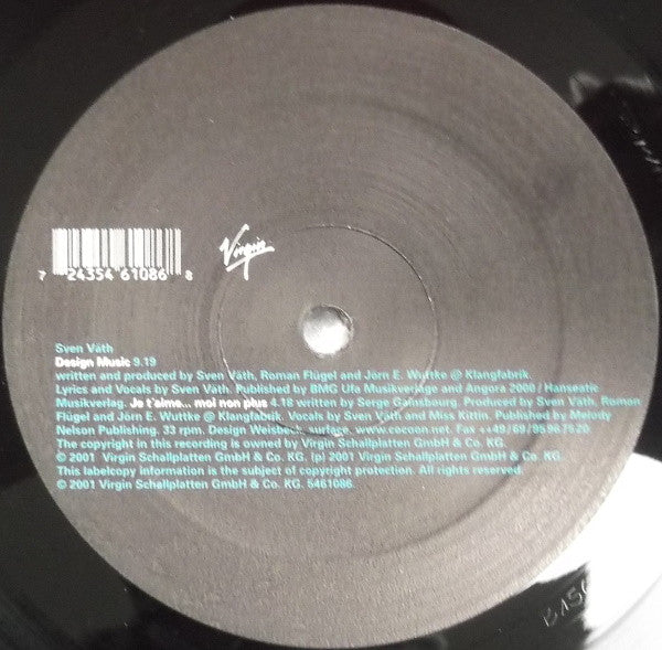 Sven Väth : Je T'aime ... Moi Non Plus / Design Music (12", Smplr)