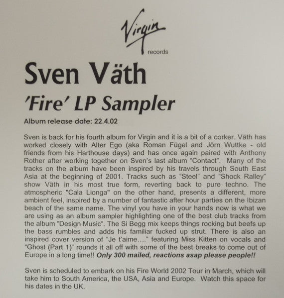 Sven Väth : Je T'aime ... Moi Non Plus / Design Music (12", Smplr)