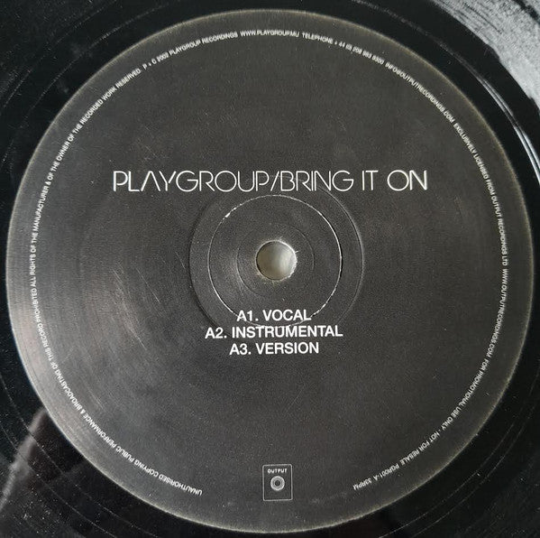 Playgroup : Bring It On / Front 2 Back (12", Single, Promo)